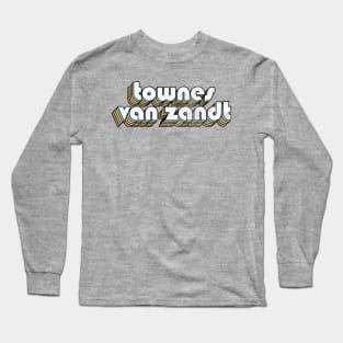 Townes Van Zandt - Retro Rainbow Letters Long Sleeve T-Shirt